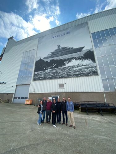 The Worth Avenue Yachts team at the Amels Shipyard