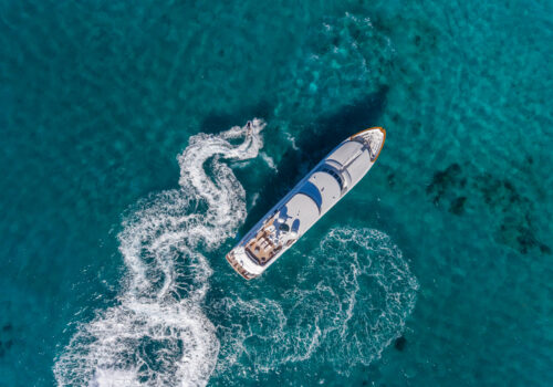 MISS STEPHANIE Aerial shot with jet skis