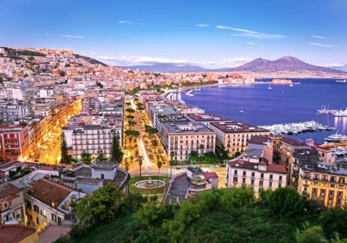 Panorama of Naples on a yacht charter itinerary Amalfi Coast