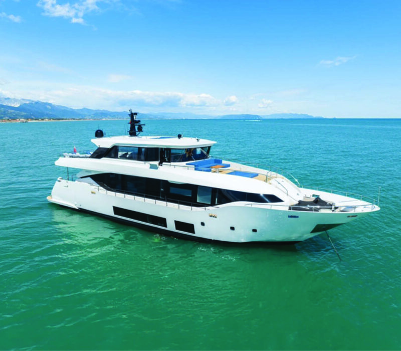 Profile of ZOUT, a 100' Maiora yacht for sale.